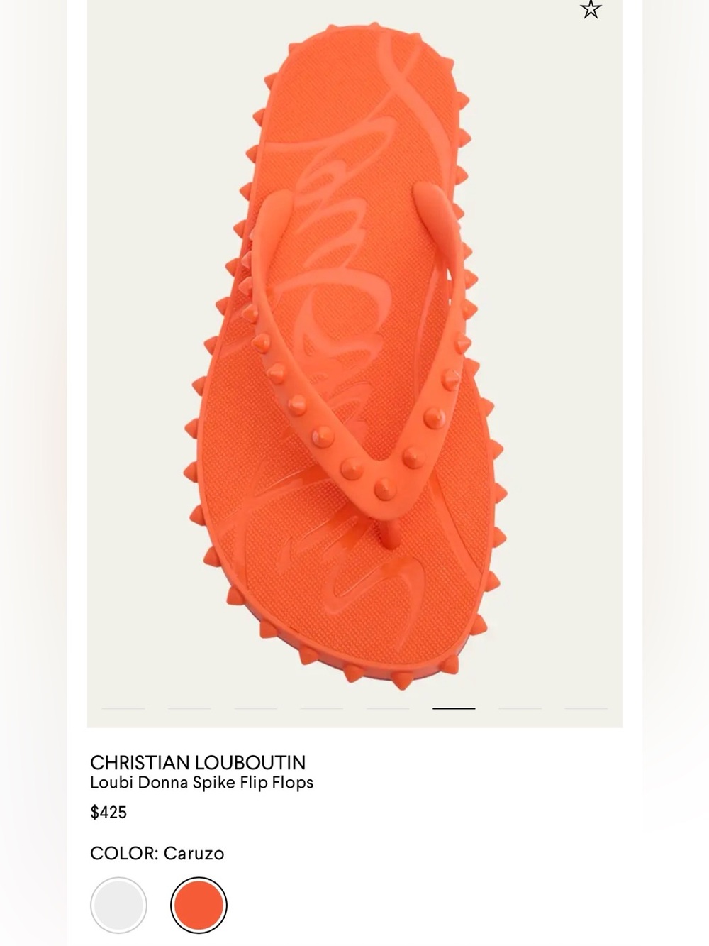 Christian Louboutin Caruzo Orange Spike Flip Sandals